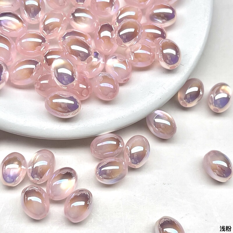 Dingyi Lengyue Maomai Cat's Eye Water Drop Beads High-Gloss Electroplating Straight Hole Resin Loose Beads Handmade DIY Bracelet Jewelry