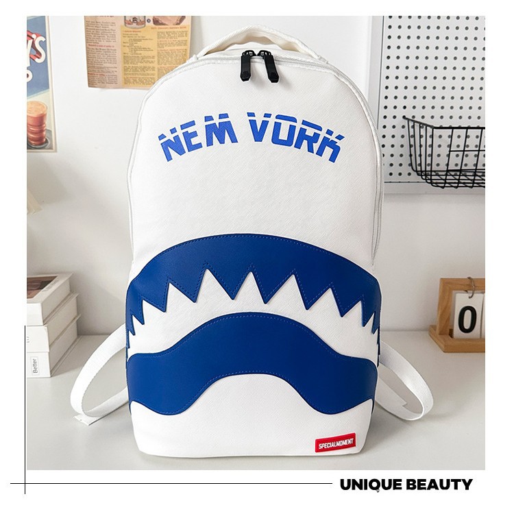 Cross-Border Shark Tide Brand Fish Backpack Graffiti Sg Style Casual Backpack Large Capacity Student Bag Street Fashion Backpack