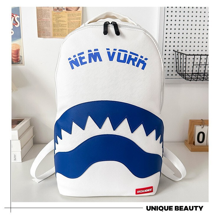Cross-Border Shark Tide Brand Fish Backpack Graffiti Sg Style Casual Backpack Large Capacity Student Bag Street Fashion Backpack