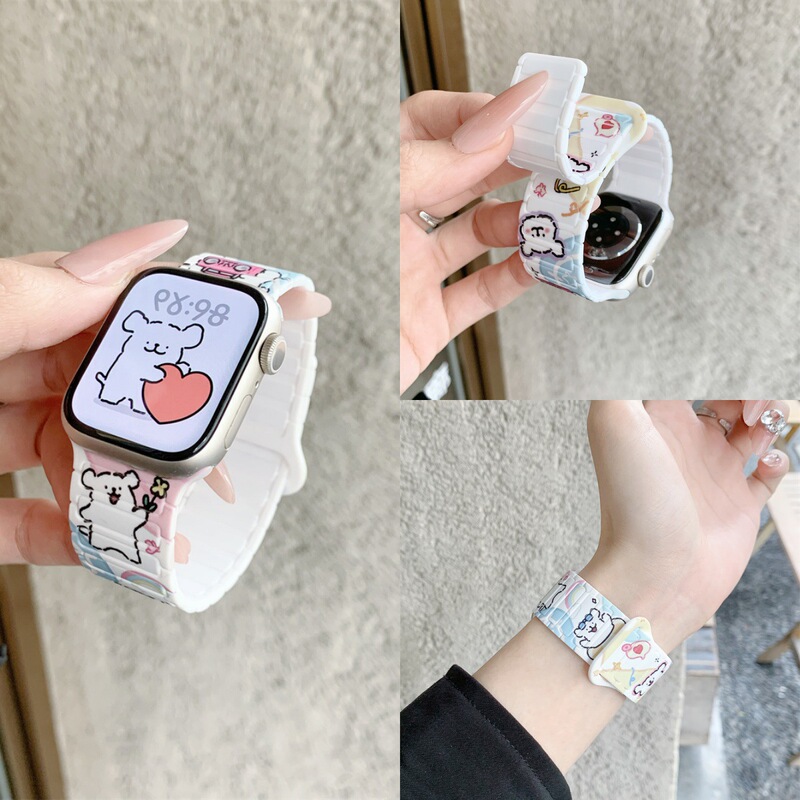 Cute Cartoon Puppy Watch Strap Suitable for S10 Apple S11 Watch Iwatch8 New Model Applewatch97Se