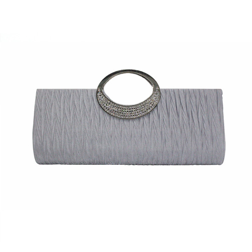 New hardware handle with rhinestone pleats, fashionable and classic women's bag, evening bag, evening bag