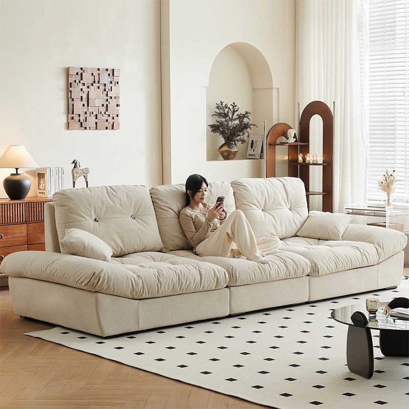 Baxter Cloud Leather Sofa for Living Room 2025 New Model Adjustable Cream Style Small Apartment Tech Fabric Straight Row