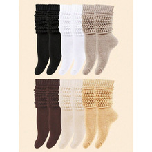 D 41370 Solid Absorbent Knee High Socks ��ɫ������ϥ��Ͳ�ɿ�