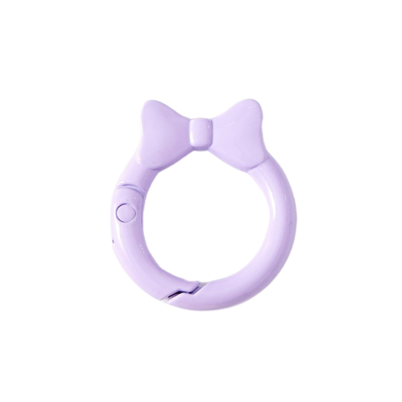 蝶結びカラースプリングバックル蝶ネクタイリング明るいスプリングリングキーホルダーDIY部品合金接続リング