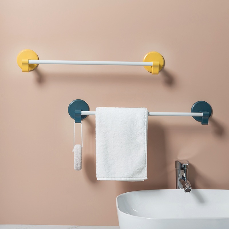 Toallas de baño sin perforación, barra de toallas nórdicas, colgante de barra única, toallas de baño sin perforación, instalación image 3
