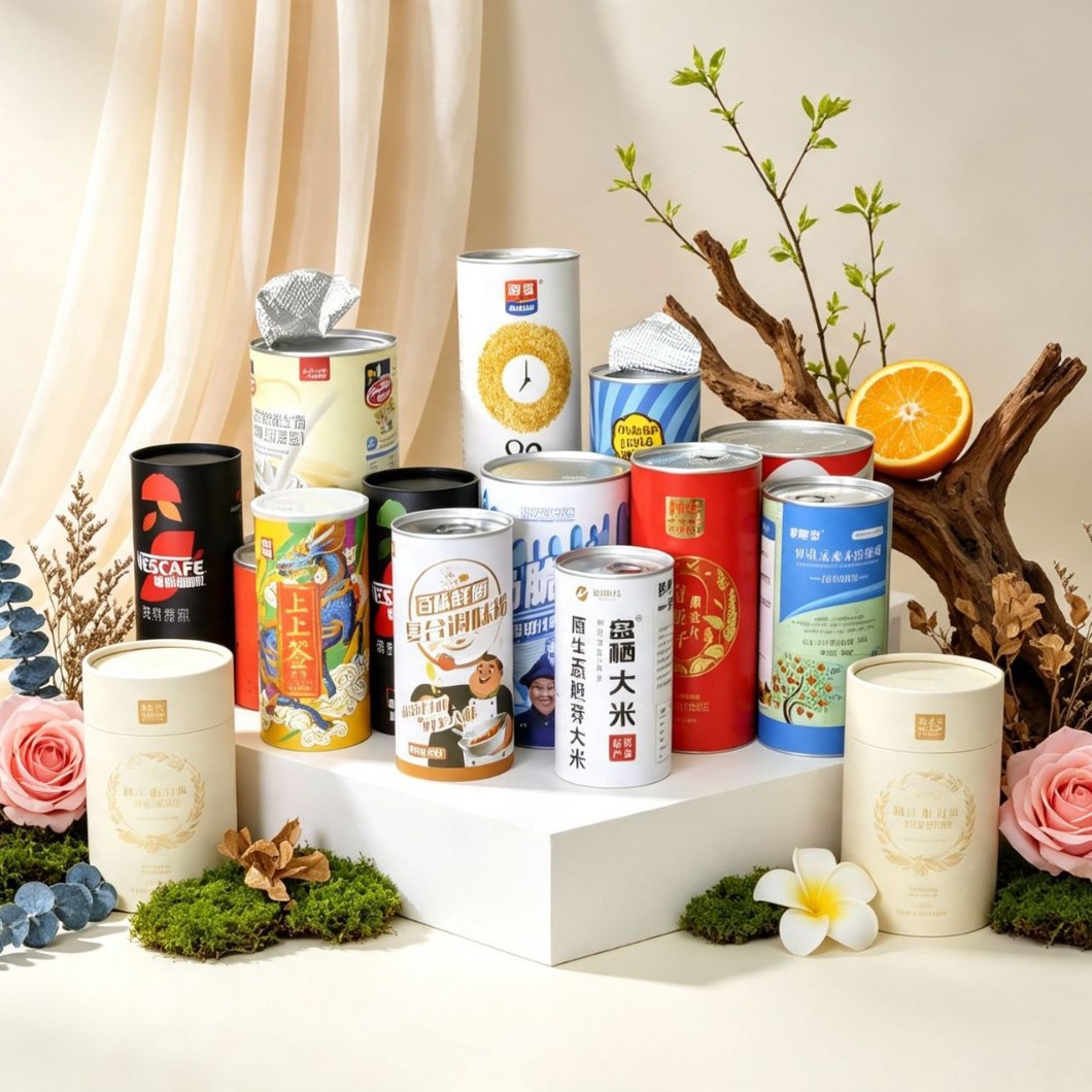 Lata de Papel Sellada para Alimentos de Cartón de Papel y Aluminio Hermético para Alimentos en Polvo image 3