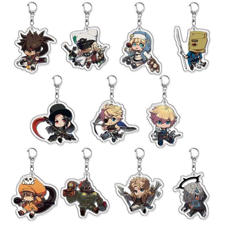 Guilty Gear Bear Tiki May Jack Cage Skullduggery Anime Acrylic Keychain