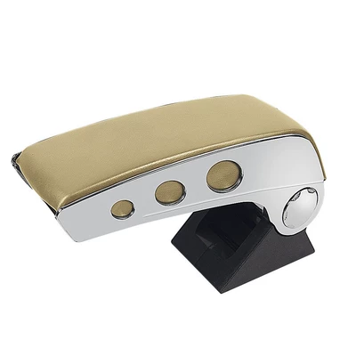 Cross-Border Wholesale Car Center Console Armrest Armrest box - electroplated-side-panel-rice-leather-car-armrest-box-can-be-rotated-90