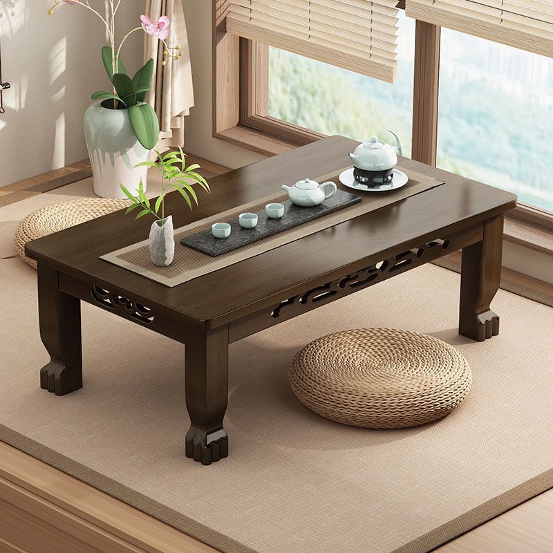 Mesa de té de tatami ventana flotante mesa de té de madera no sólida mesa de té para el hogar mesa baja para aprender a comer en la cama