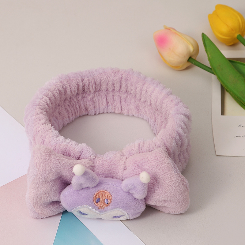 Otoño y invierno dibujos animados peluche lavar la cara cinturón de cabello máscara de mujer lavar la cara cinturón de cabello impermeable estereoscópico impermeable adornamientos de cabello al por mayor