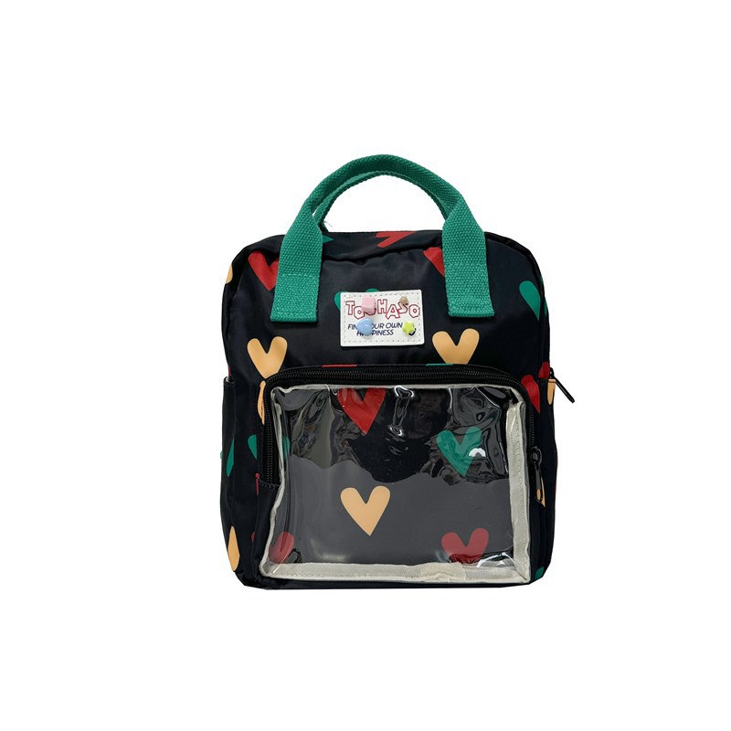 Mochila escolar para bebé de jardín de infantes dulce amor estilo occidental ventana pequeña transparente mochila para niños y niñas mochila para niños nueva