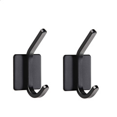 Double Hook Hanger Cross-border 304 Stainless Steel Bathroom Clothes Hook Coat Rack Screwless Hook Adhesive Hook