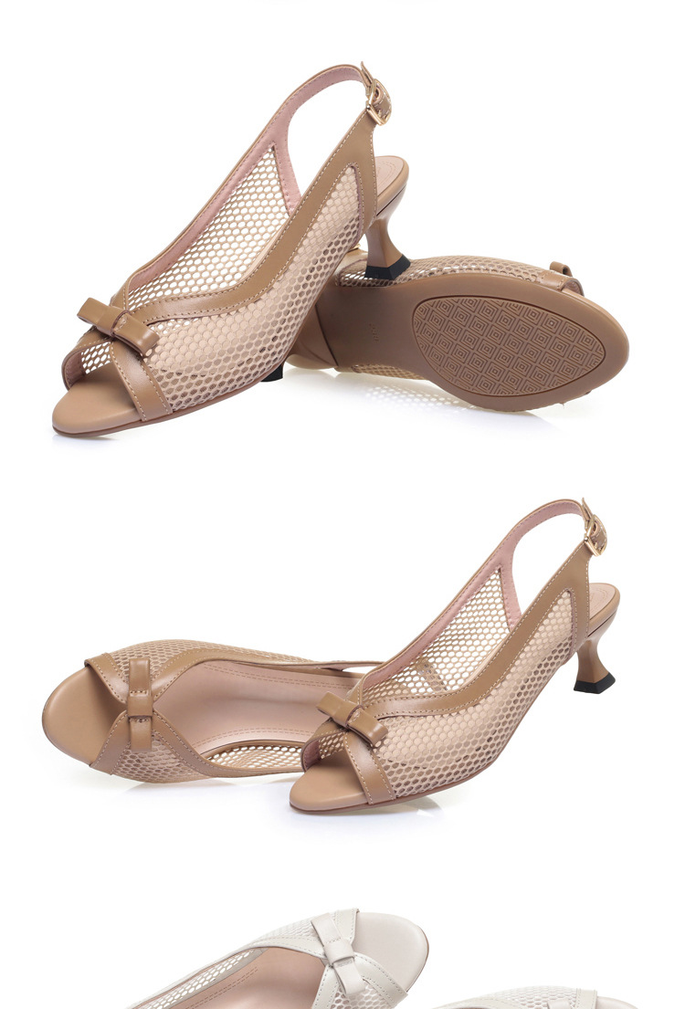 Sandal peep toe nữ gót vuông da thật, mũi hở, quai hở gót, phong cách thời trang — màu đen chi tiết 16