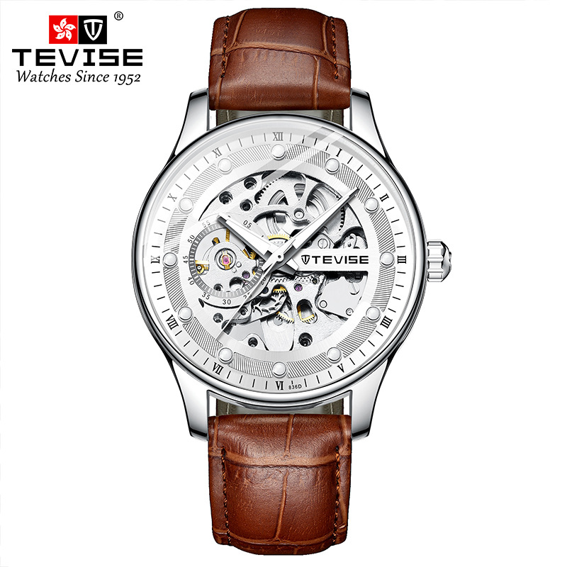 TEVISE teweys reloj mecánico hueco de los hombres de la correa de reloj de moda impermeable de los hombres reloj mecánico T836D
