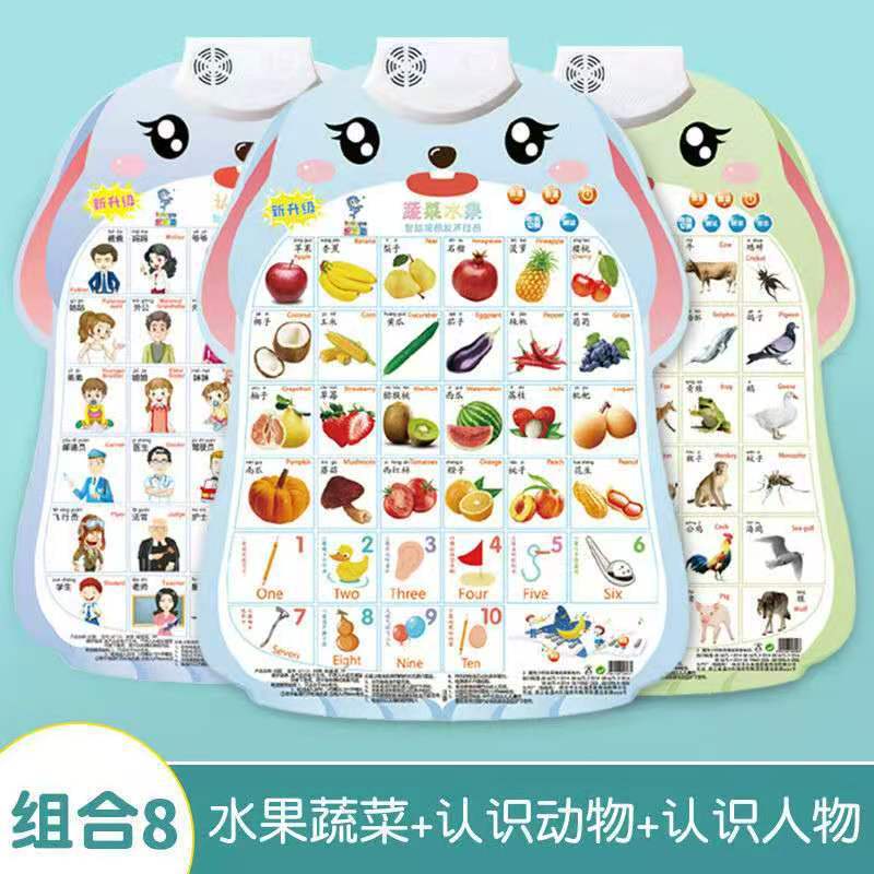 Leliyu children's early education voice and audio Wall Chart point reading literacy pinyin letters Enlightenment cognition one-piece delivery