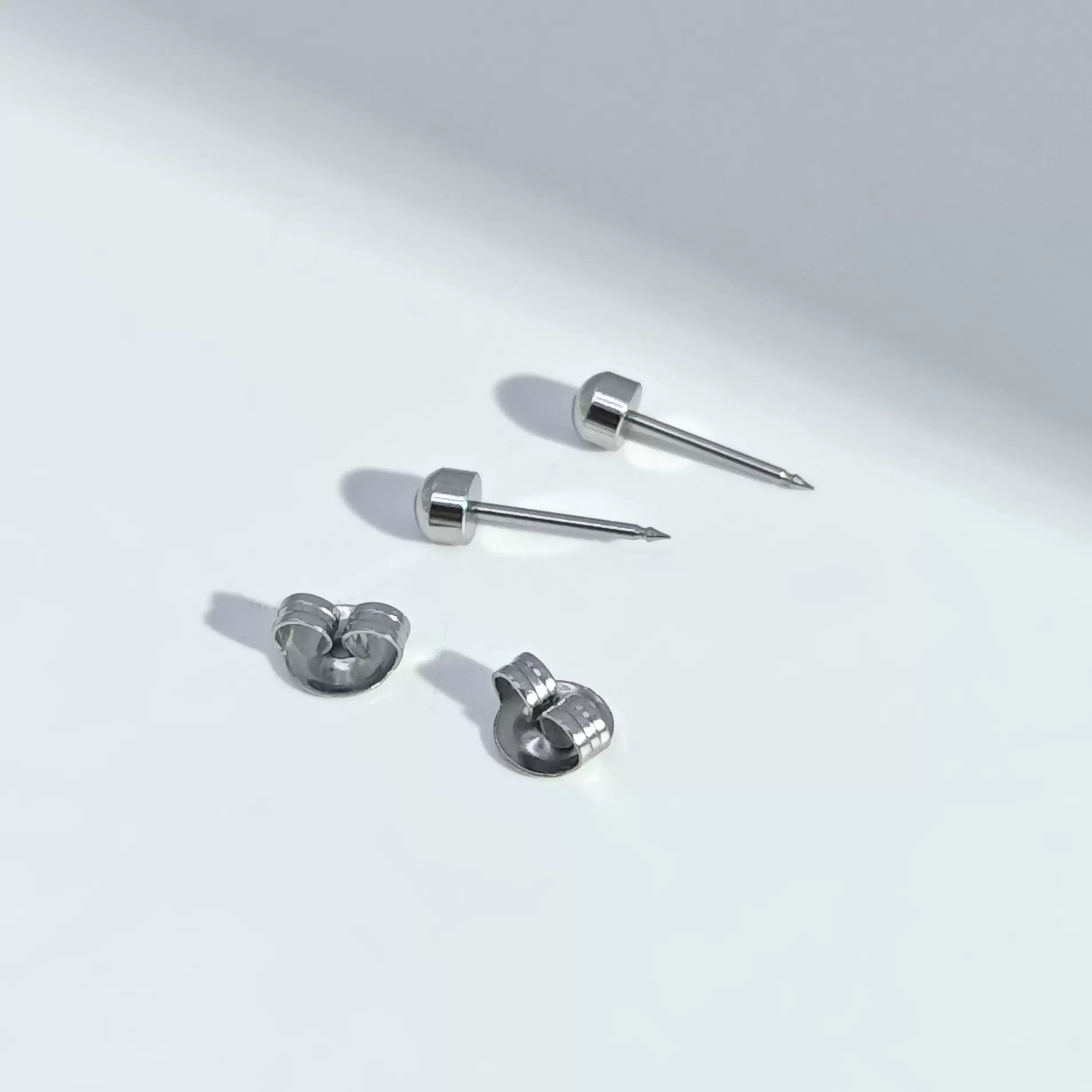 跨境货源 时尚不锈钢打耳洞半圆尖头耳钉 可适配耳钉枪 饰品批发