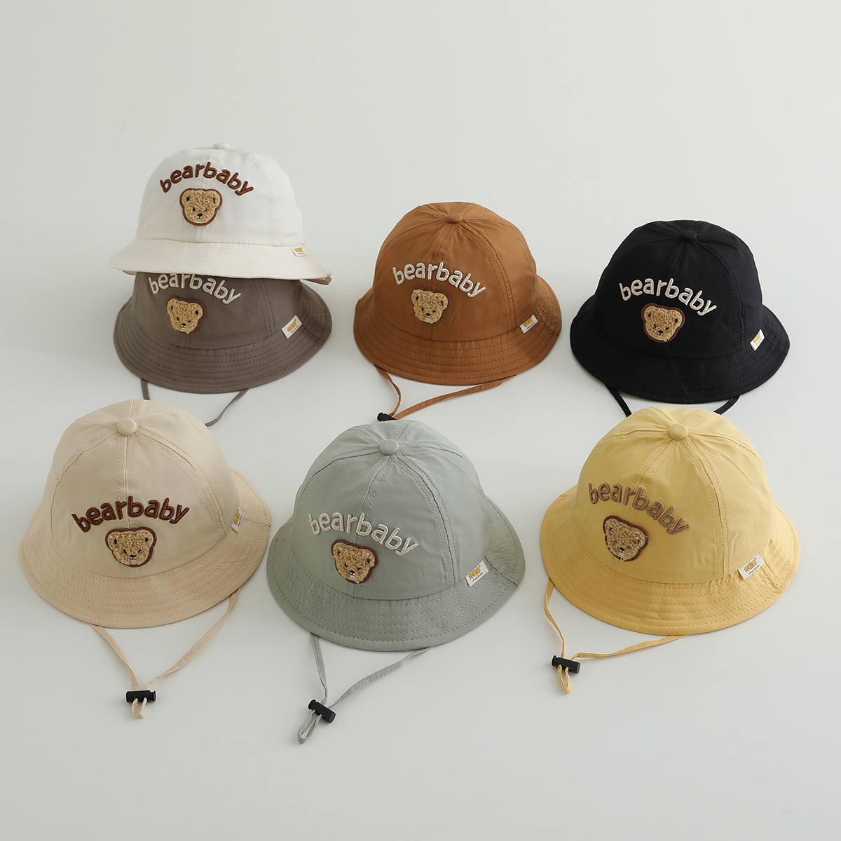 Sombrero de bebé primavera y otoño sombrero pescador sombrero oso pequeño sombrero de verano delgado sombrero de bisel grande sombrero de protección solar para hombres y mujeres