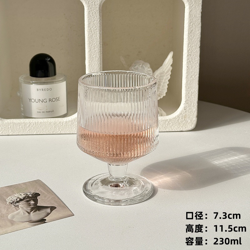 创意覆古刻花玻璃杯迷你果酒杯精致高脚甜酒杯高颜值小酒杯一口杯|undefined