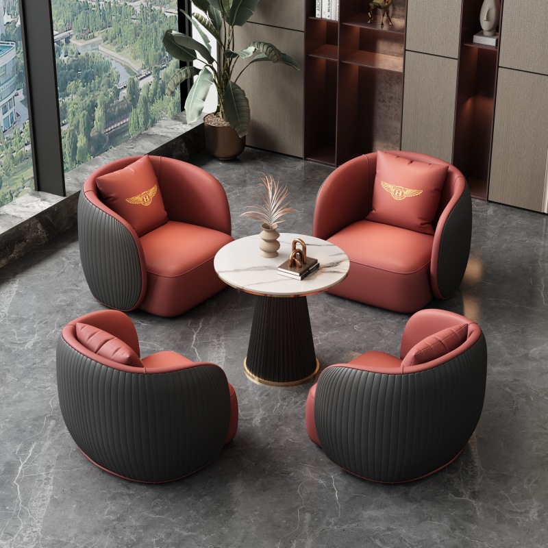 Oficina de ventas para negociar sofá lujoso moderno salón de belleza de alta calidad sala de estar de recepción casual mesas y sillas combinación