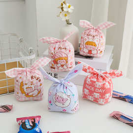 六一儿童节卡通糖果袋零食礼物包装袋兔耳朵塑料袋饼干包装礼物袋