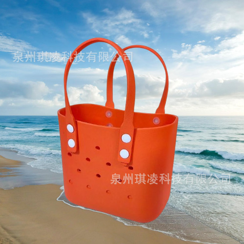 跨境韩系eva便当包小巧可爱女生手提包洞洞可装饰手拎bag环保材料