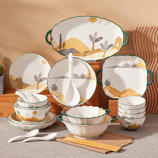(Wholesale), Japanese set, ceramic gift box for home use, tableware