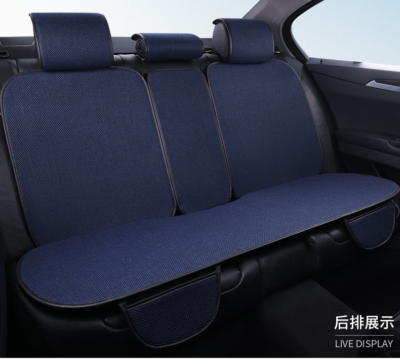 Car Seat Cushion, Universal for All Seasons, Car-Specific Cotton and Linen Thickeneded, Tie-Free Fabric Linen Single-Piece Car Seat Cushion and Chair Cover