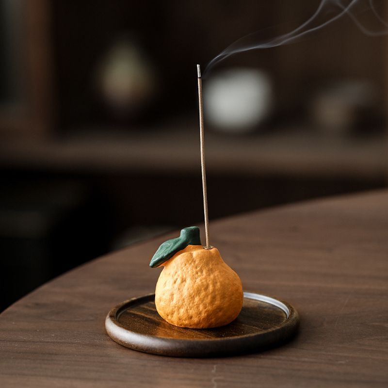 Creative Ugly Orange Thread Incense Burner for Home Indoor Incense Holder Zen Tea Room Incense Holder Incense Holder Base Tea Table Ornaments Aromatherapy Burner