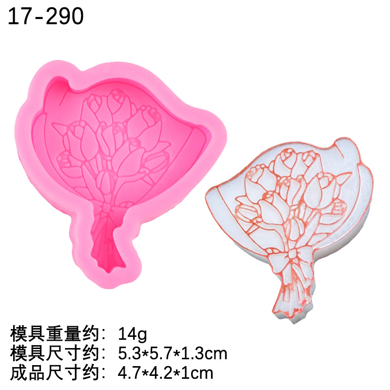 Rose Tulip flor de cerezo ramo girasol modelado molde de silicona epoxi molde de yeso molde de aromaterapia