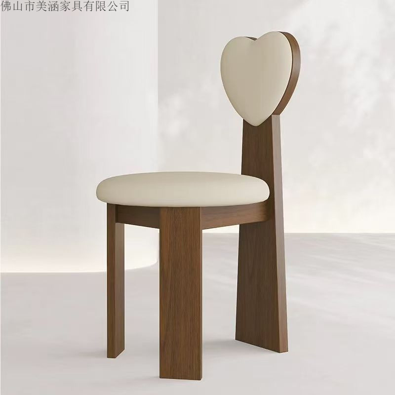 Solid Wood Chair Retro French Home Dining Chair Nordic Medieval Designer Makeup Back Chair Modern Simple Love