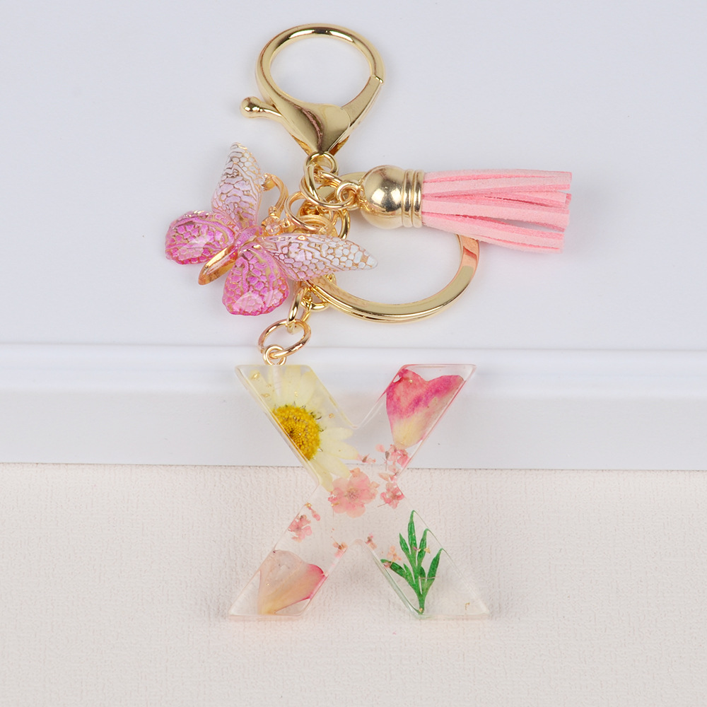 Original Design Letter Butterfly Plastic Epoxy Flowers Bag Pendant Keychain display picture 24