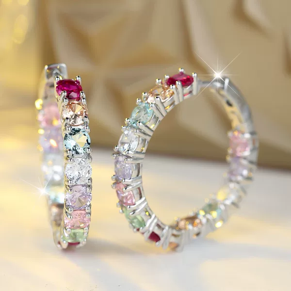 Amazon's Best-Selling Fresh Zircon Full-Circle Earrings for Women, Fashionable and Personalized, Exaggerated and Versatile Autumn and Winter Accessories