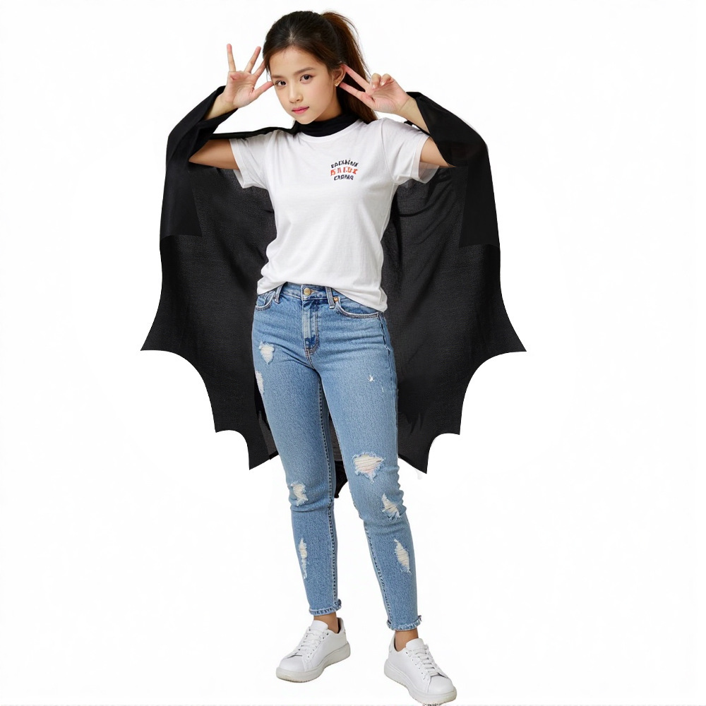 Transfronterizos Halloween Bat Cloak Set Kids Party Show Cosplay Batman Black Cloak Disfraces