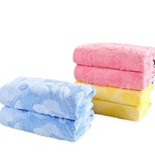 竹纤维无捻纱柔软毛巾 花之魅图案 74*34cm 95g 高阳毛巾批发