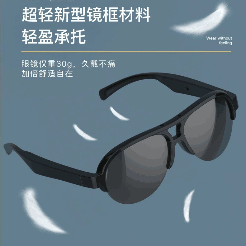 Smart wireless glasses solar-powered, headphones, bluetooth, voice control