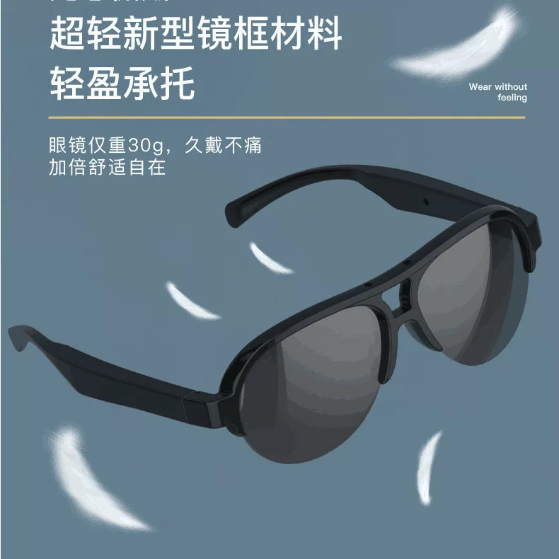 Smart wireless glasses solar-powered, headphones, bluetooth, voice control