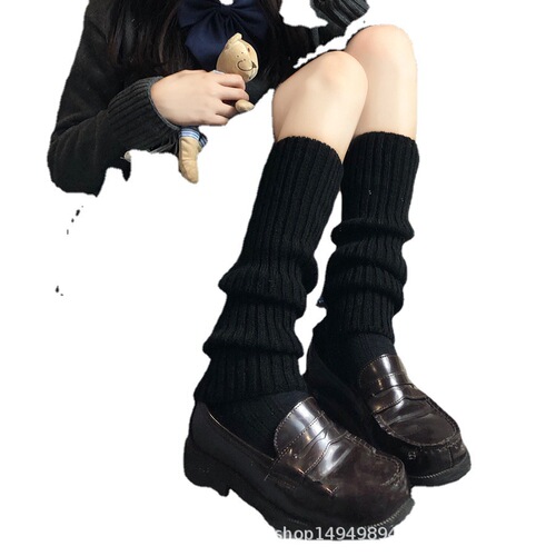 Japanese leg socks jk autumn and winter trend warm soft girl lolita soft girl knitted white woolen socks for women