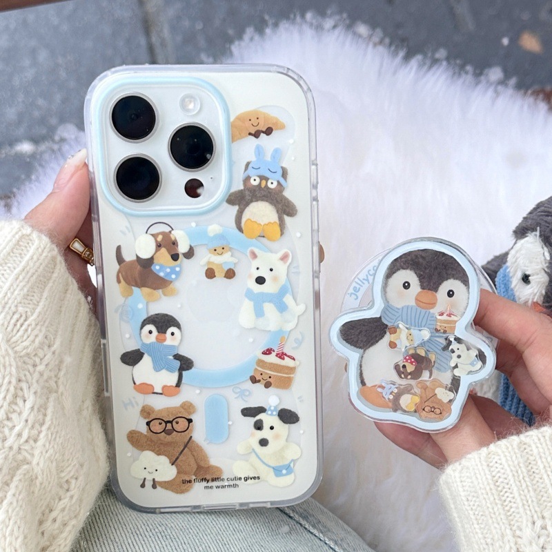 可爱jelly企鹅磁吸支架苹果17promax手机壳适用16pro磁吸15Pro/14