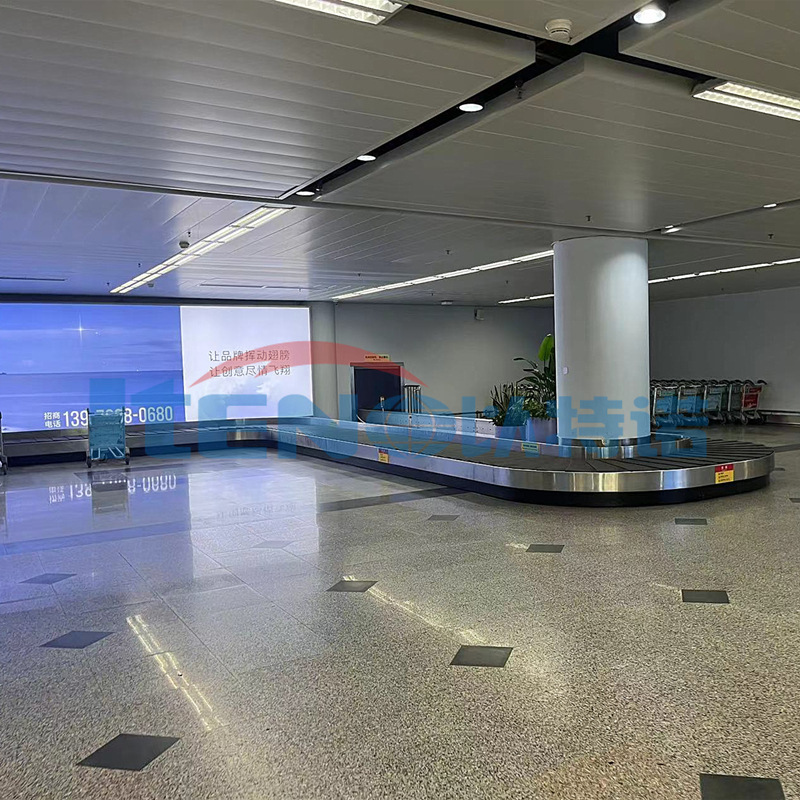 机场摩擦驱动不锈钢行T型李提取橡胶鳞板传送转盘线输送设备