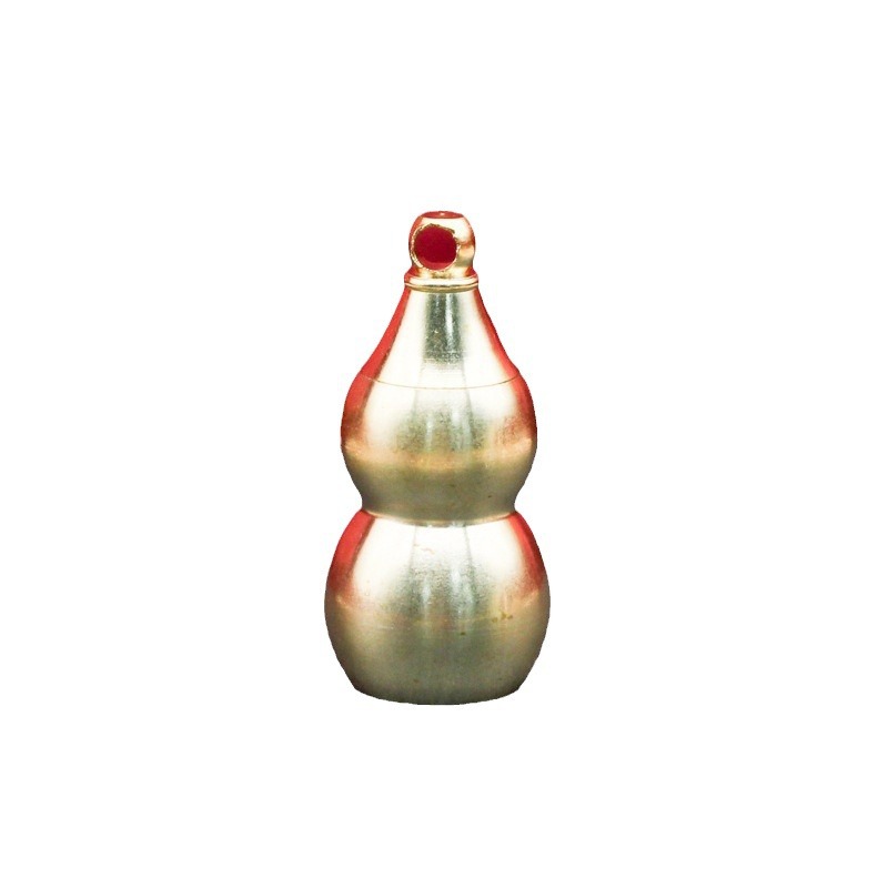 Brass hollow small gourd with sealing ring upper opening zodiac…