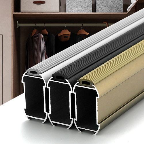 Kashuo Wardrobe Thickened Clothes Rod Aluminum Alloy Cabinet Underwear Pipe Furniture Hardware Cross Bar Aluminum Clothes Rod Wholesale