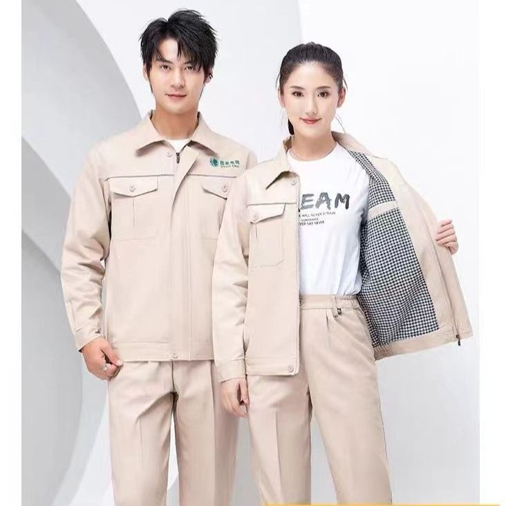 Work clothes suit Spring and Autumn long-sleeved cotton men's wear-resistant electric welding power engineering State Grid anti-static Labor protective clothing Work clothes suit Spring and Autumn long-sleeved cotton men's wear-resistant electric welding power engineering State Grid anti-static Labor protective clothing