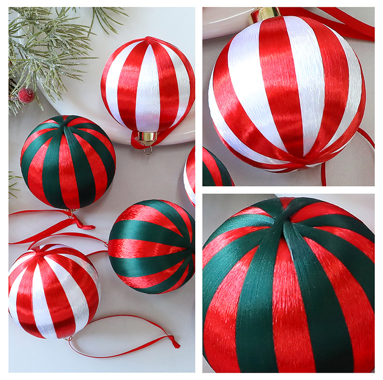 Boules de Noël en plastique de 8 cm emballées – Lot de 12 (6 rouges/vertes et 6 rouges/blanches, emballage en boîte pliable, décoration pour sapin de Noël, décoration de vitrine)_voghion.com