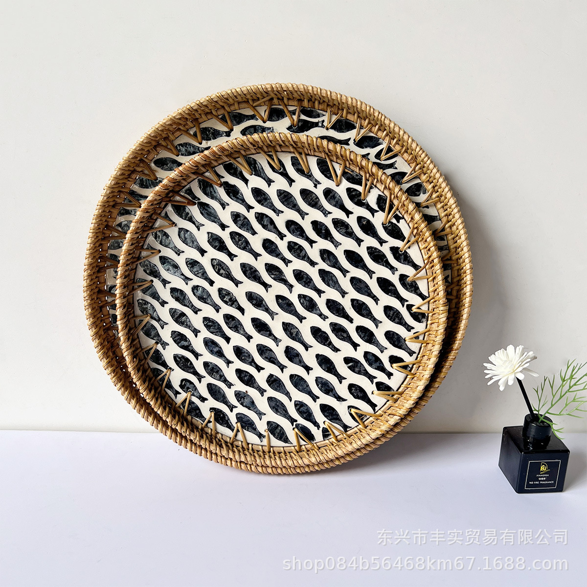 Juego de Cestas de Mimbre Natural Hechas a Mano para Almacenamiento en Escritorio, Sala de Estar, Frutas, Té y Aperitivos, Venta al por Mayor