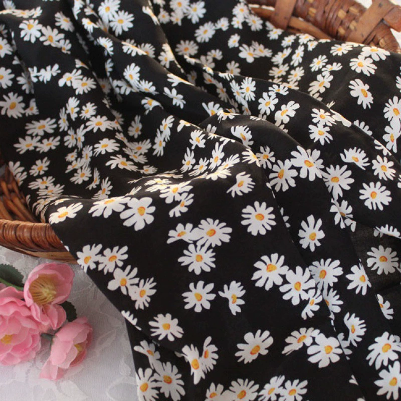 Шифон шелковая ткань, летний пижама, домашняя одежда, floral print