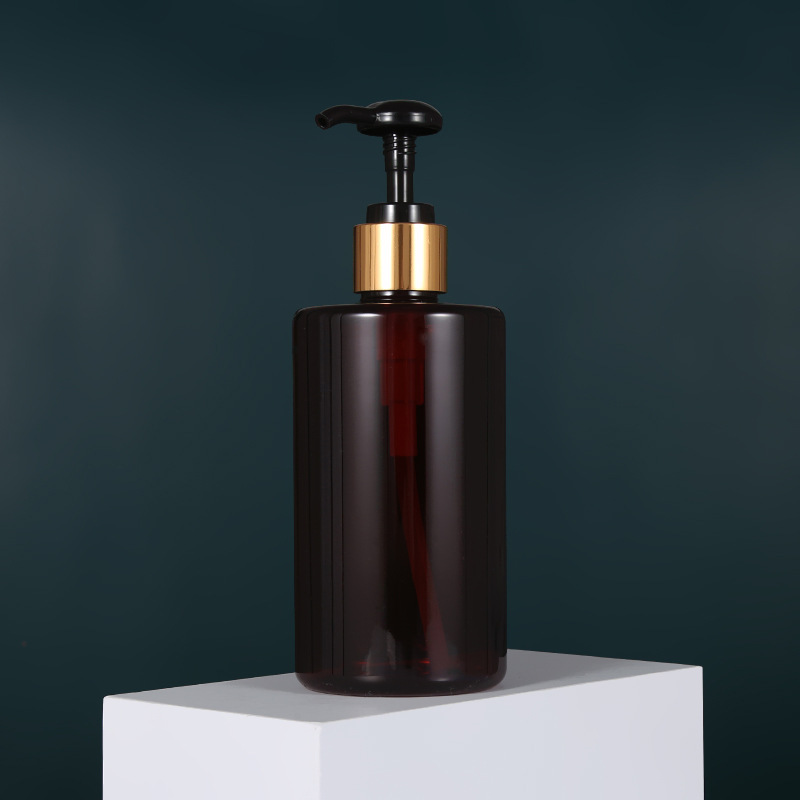 厂家300ml PET平肩 沐浴露洗发水身体乳亮金电化铝乳液分装瓶