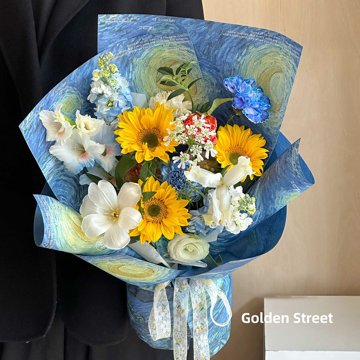 Siete colores, pintura al óleo clásica, serie de viento, ambiente, ramo, papel de embalaje, papel de embalaje de flores, arte floral, floristería, materiales, flores