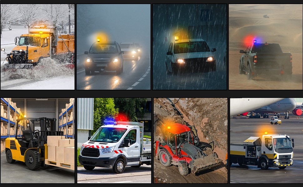 Wireless Rotating Beacon Lithium Battery 18 Led Strobe Warning Light Rooftop Roadblock Guard Booth Light Car Roof Vehicle
