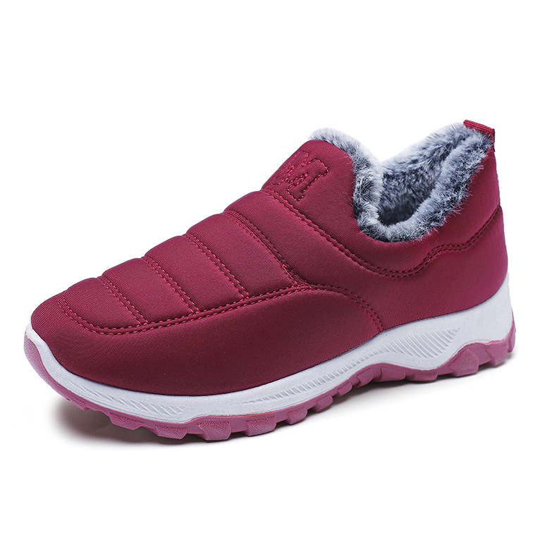 Viejo Beijing antideslizante zapatos acolchados de algodón de invierno de las mujeres forrada de lana de fondo suave forrado de lana caliente botas de nieve zapatos de la madre viejos zapatos acolchados de algodón al por mayor