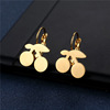 Metal cute earrings stainless steel, crown, simple and elegant design, Korean style